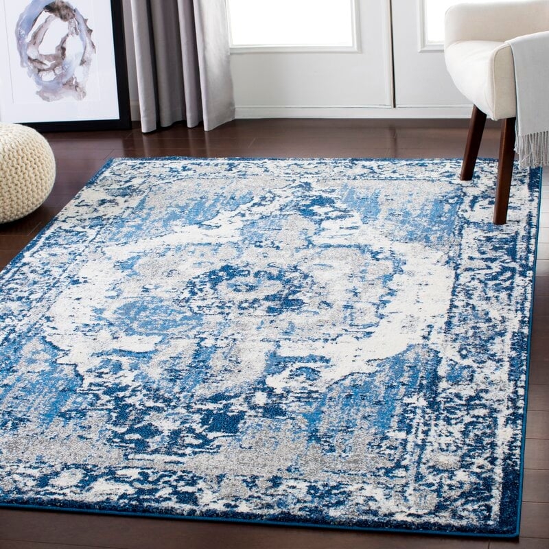 Colson Navy/Dark Blue Area Rug - Image 1