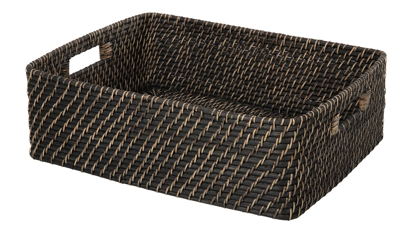 Rattan Shelf Basket with Cotton Liner - Image 1