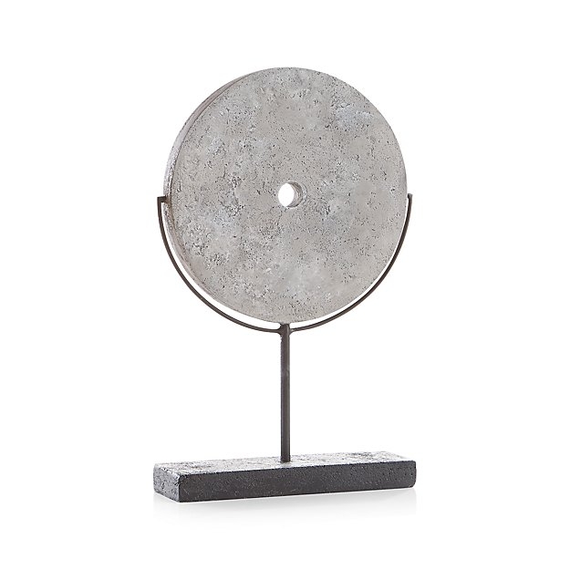 Grey Volcanic Ash Disc Sculpture - Image 0