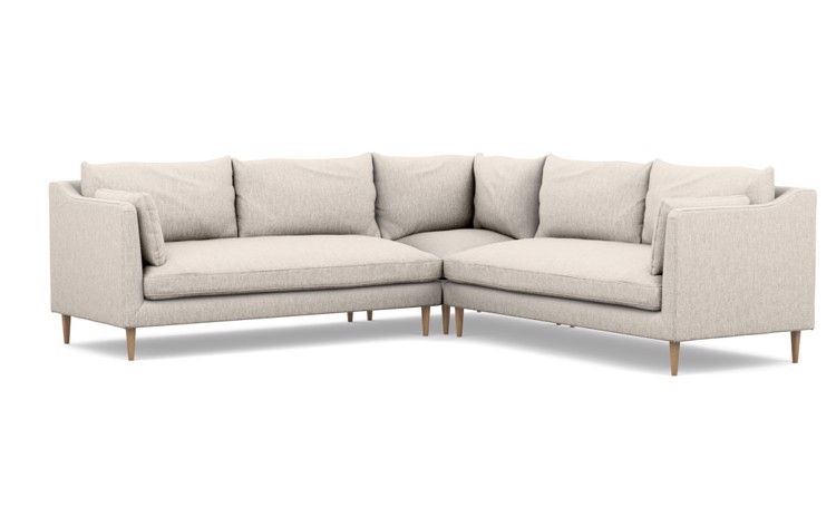 CAITLIN BY THE EVERYGIRL Corner Sectional Sofa in Wheat Cross Weave with natural oak legs - Image 0
