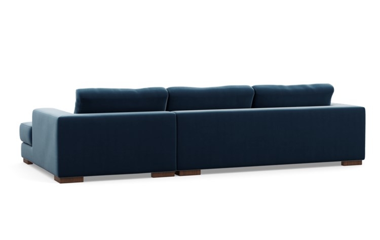 Henry Chaise Sectional with Sapphire Fabric and Oiled Walnut legs - Image 1