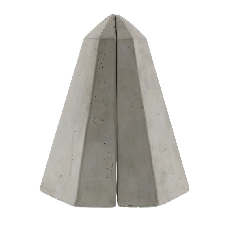 Geometric Cement Obelisk Bookends - Image 0