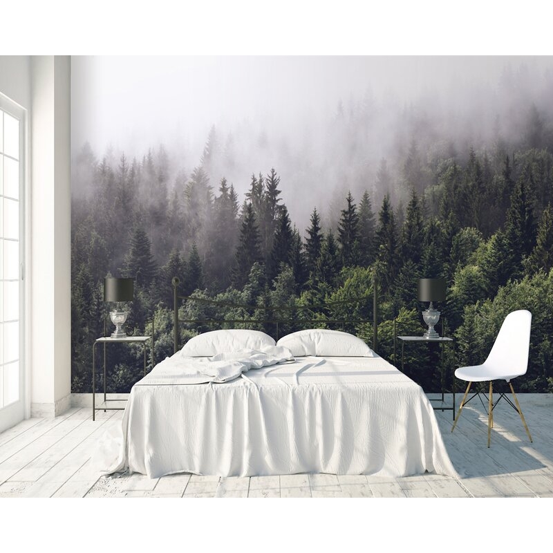 Robinett Forest Misty Jungle Natural Textile Texture Wall Mural - Image 2