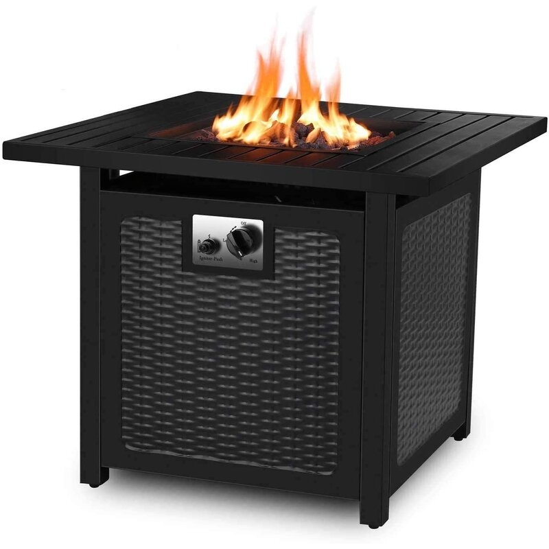 Marca Steel Propane Outdoor Fire Pit Table with Lid - Image 0