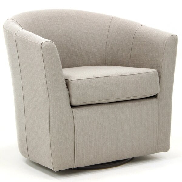 Hansell Upholstered Swivel Barrel Chair - Image 0