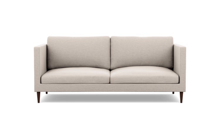Oliver Sofa in Linen Pebble Weave fabric; Oiled Walnut Tapered Round Wood - Image 0