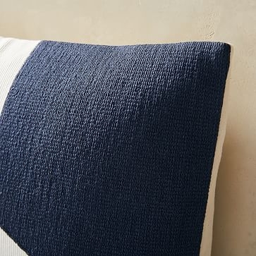 Corded Minimalist Geo Pillow Cover, 20"x20", Midnight - Image 1
