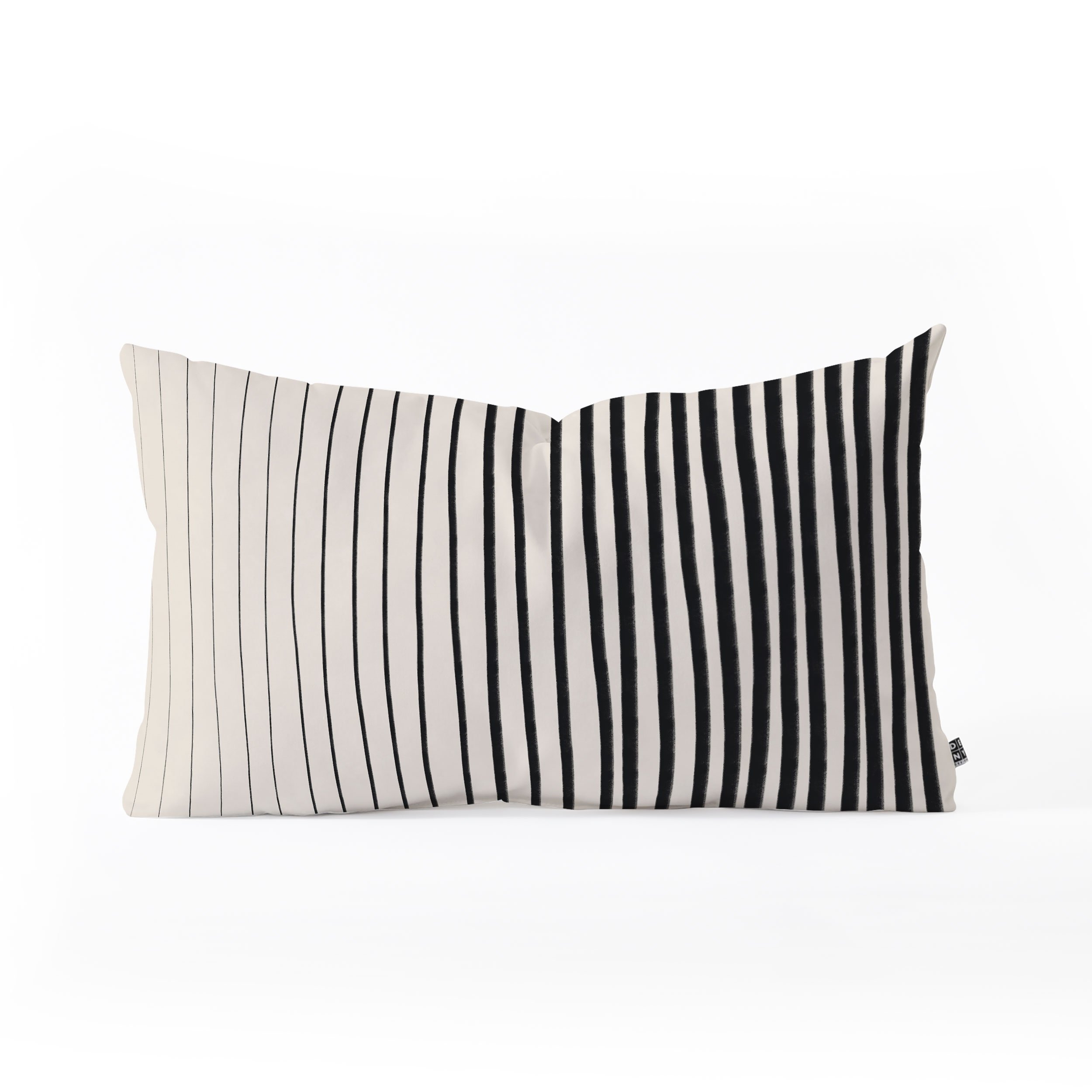 BLACK VERTICAL LINES  Oblong Throw Pillow - Image 0