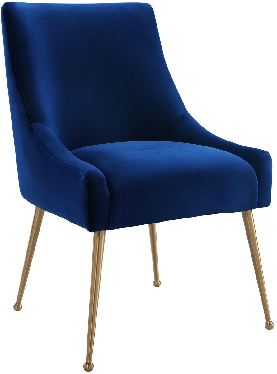 Beatrix Navy Velvet Side Chair - Image 0