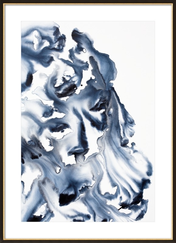Bluescape. No. 2. - Black with Gold Wood frame- 28x40 - Image 0