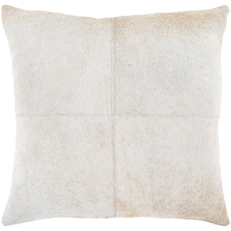 Zavala Square Leather Pillow Cover & Insert - Image 0