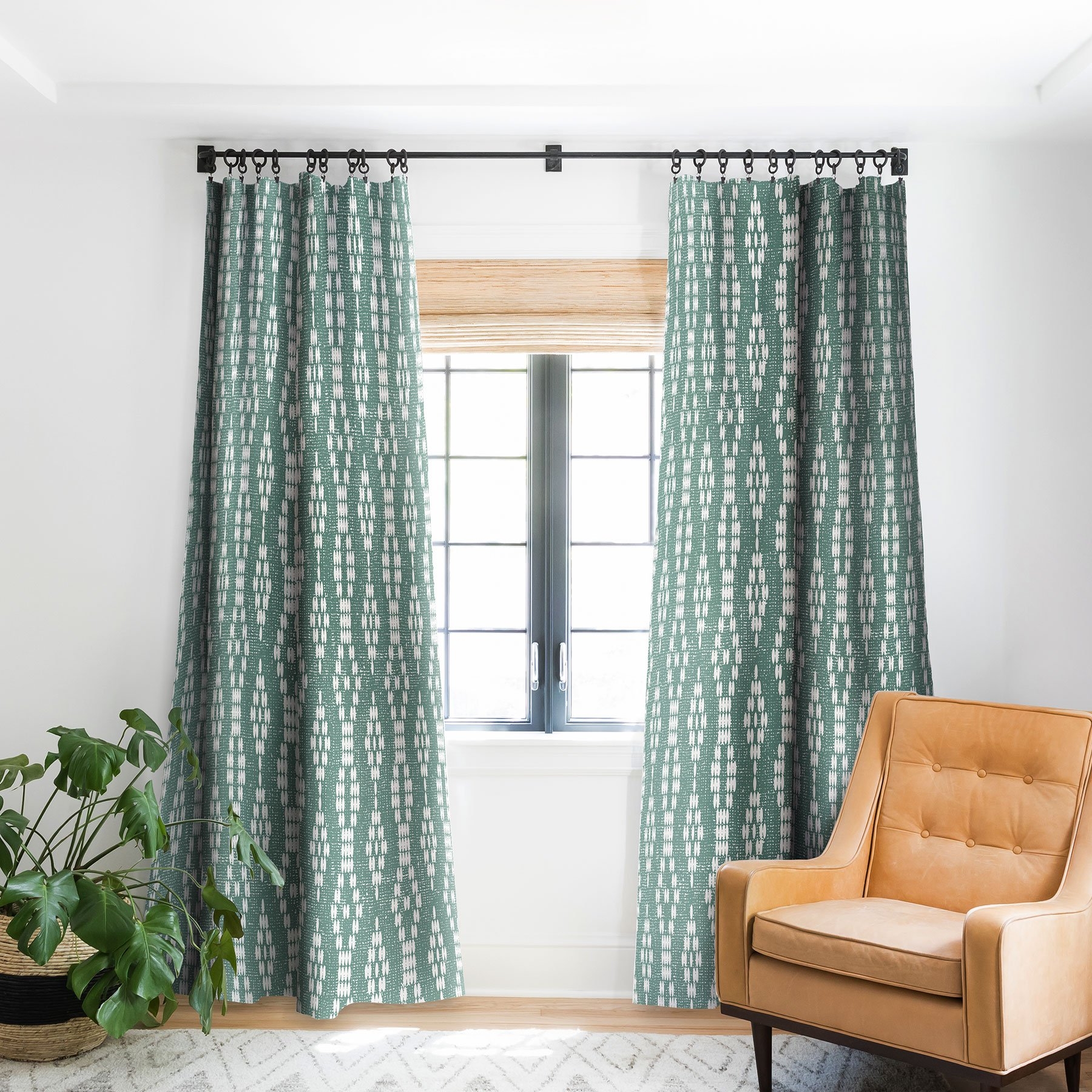 Almha Beaded Jade Curtain - 50" W x 108" H - Image 0