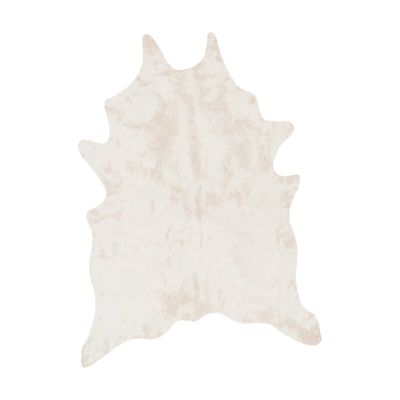 Cyrus Faux Cowhide Ivory Area Rug - Image 0