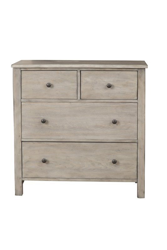 Burgundy Small 4 Drawer Accent Chest, Natural Gray - Image 1