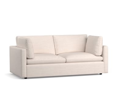 Bolinas Upholstered Sofa 90", Down Blend Wrapped Cushions, Belgian Linen Light Gray - Image 2