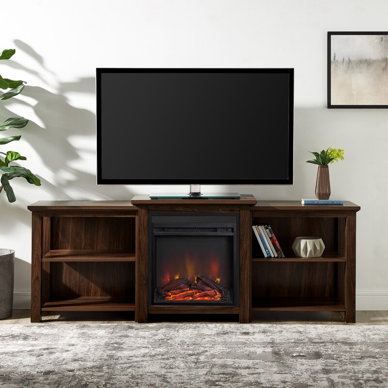Woodbury 70" Tiered Top Open Shelf Fireplace TV Console - Image 0