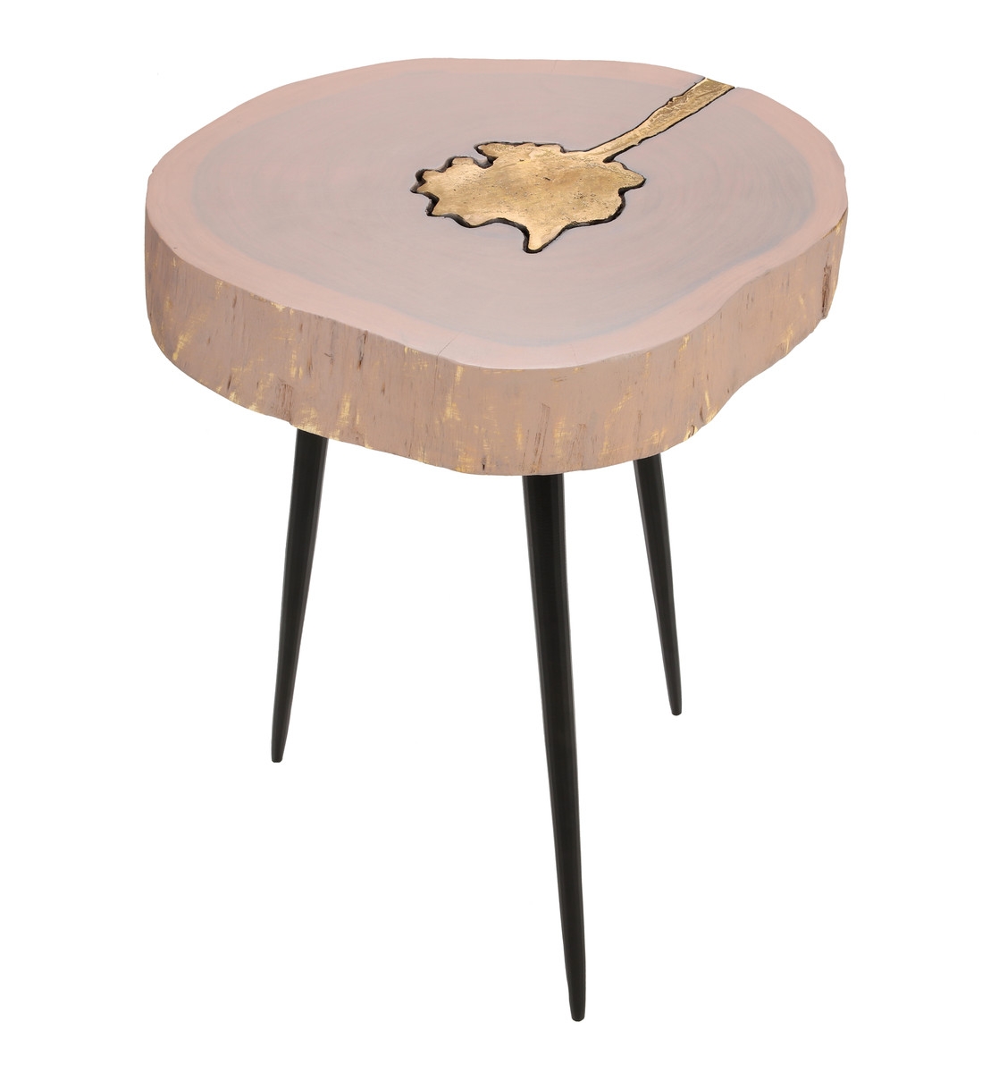 Timber Pink and Brass Side Table - Image 0
