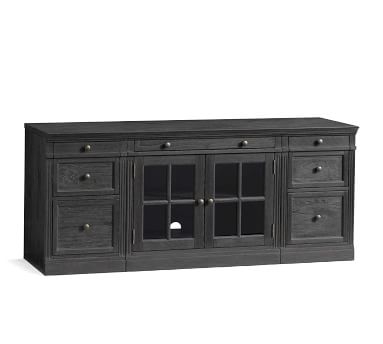 Livingston 70" TV Stand With File Cabinets, Dusty Charcoal - Image 3
