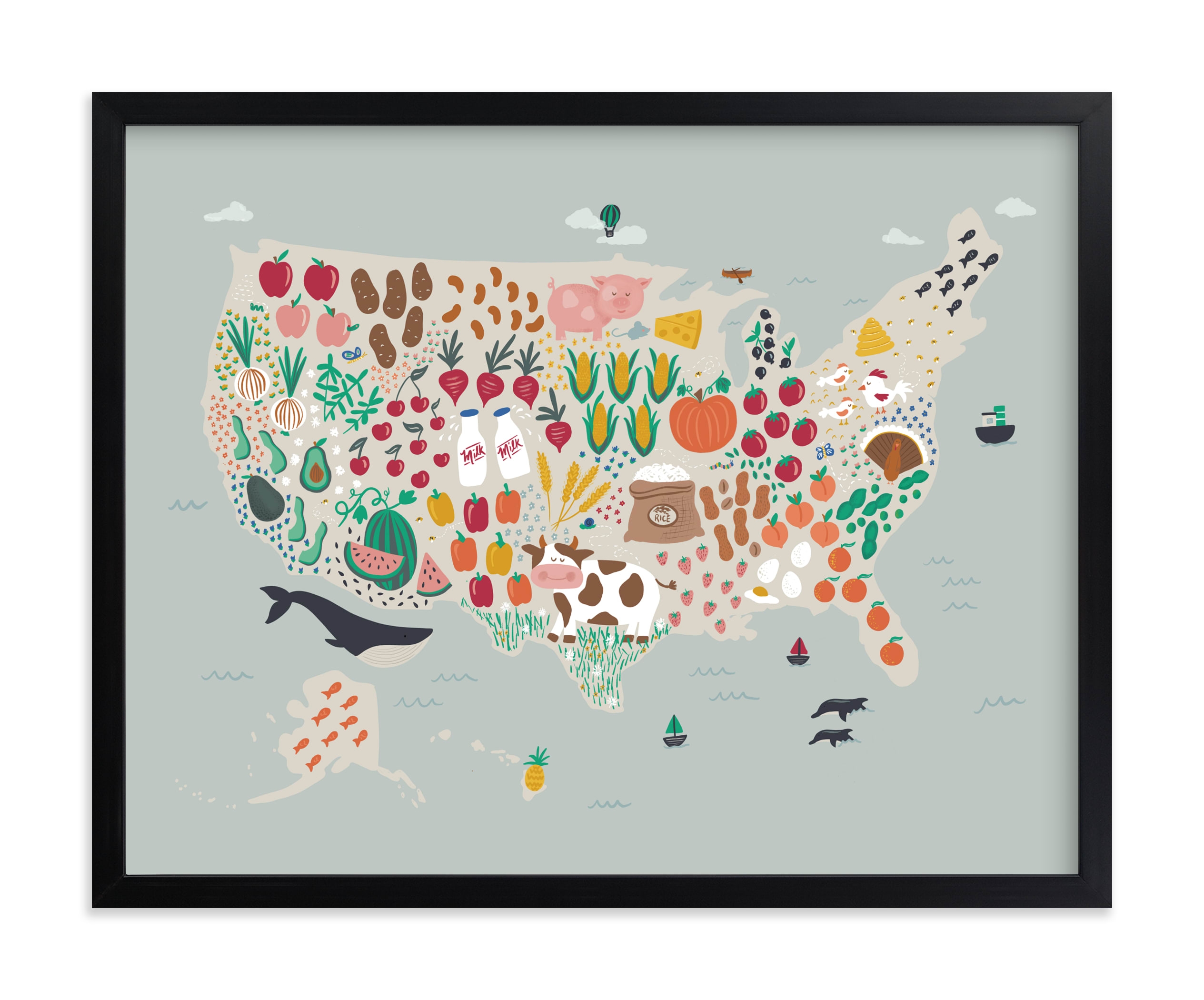 US Agriculture Children's Art Print - Image 0