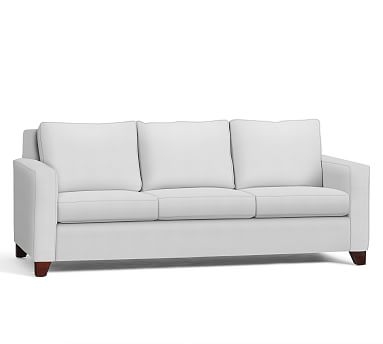 Cameron Square Arm Upholstered Grand Sofa 96" 3-Seater, Polyester Wrapped Cushions, Performance Twill Warm White - Image 1