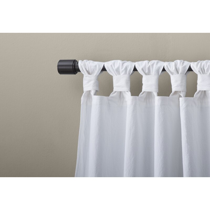 Nolan Washed Cotton Casual Solid Semi-Sheer Tab Top Single Curtain Panel - Image 3