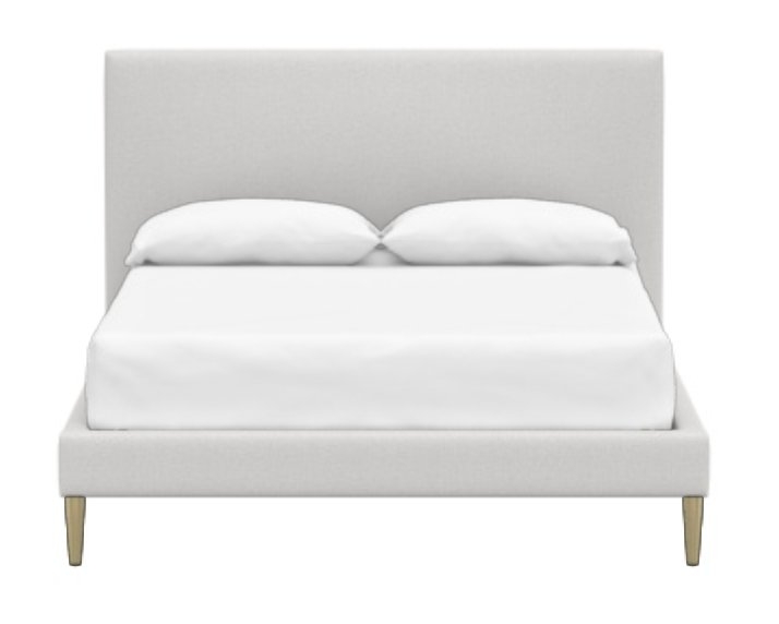 Ellery Upholstered Bed, Queen, light gray bushed crossweave - Image 0