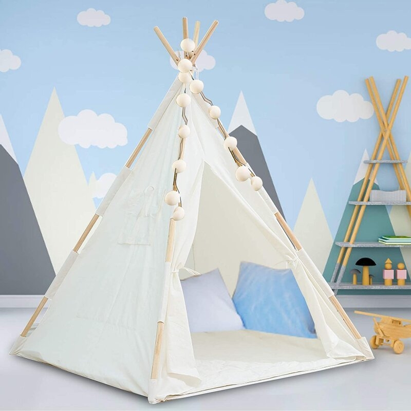Sunvivi Indoor/Outdoor Fabric Pop-Up Triangular Play Tent with Carrying Bag - Image 1