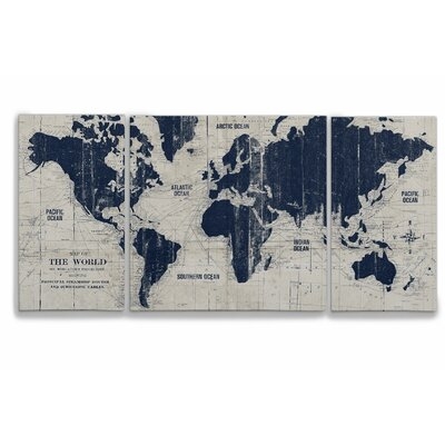 Parchment 'Old World Map' Graphic Art Multi-Piece Image on Canvas - Image 0