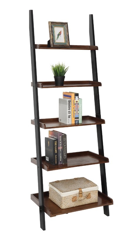Gilliard Ladder Bookcase- Dark Walnut/Black - Image 1