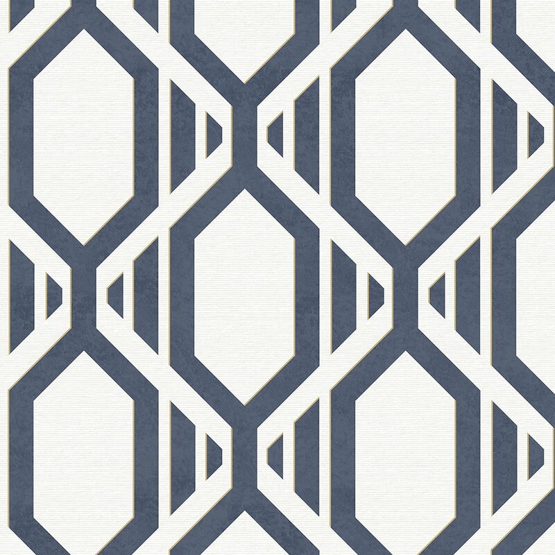 Clairview 32.7' x 20.5" Geometric Stripe Roll Wallpaper - Image 0