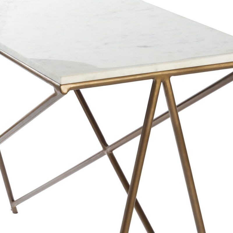 Norah Modern White, Gold Console Table - Image 3