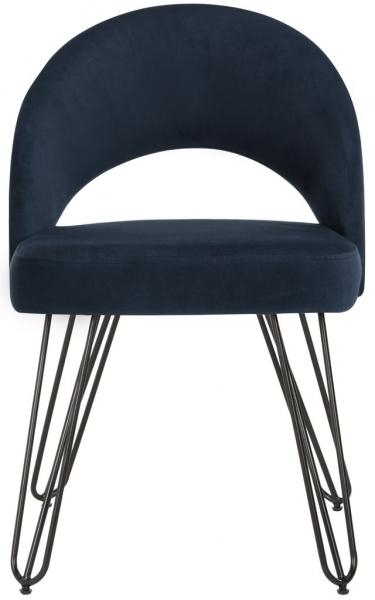 Jora Velvet Retro Dining Chair - Navy - Arlo Home - Set of 2 - Image 1