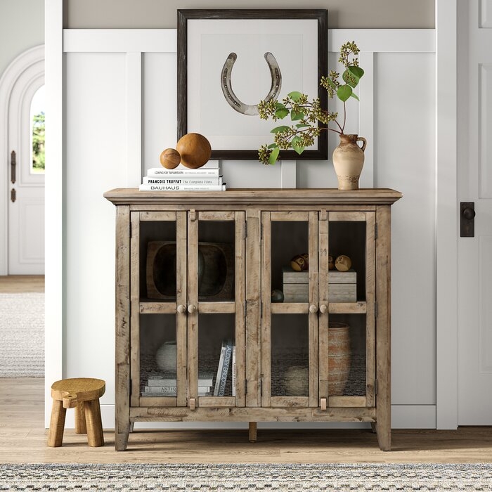 Zachary 4 Door Accent Cabinet / Watch hill weathered gray wood - Image 1