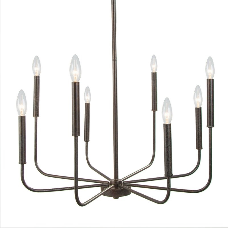 Ramsay 8 - Light Candle Style Geometric Chandelier - Image 0