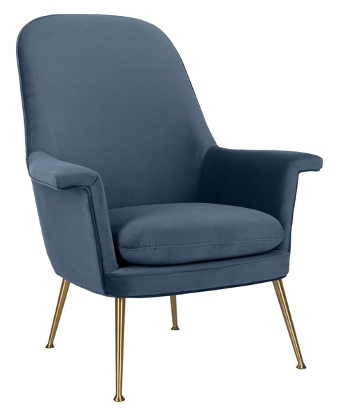 Aimee Velvet Arm Chair - Navy - Arlo Home - Image 2