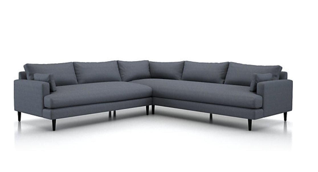 Monahan 2-Piece Right Arm Corner Sofa Sectional: Desi Ink Fabric, Chicory Legs - Image 2