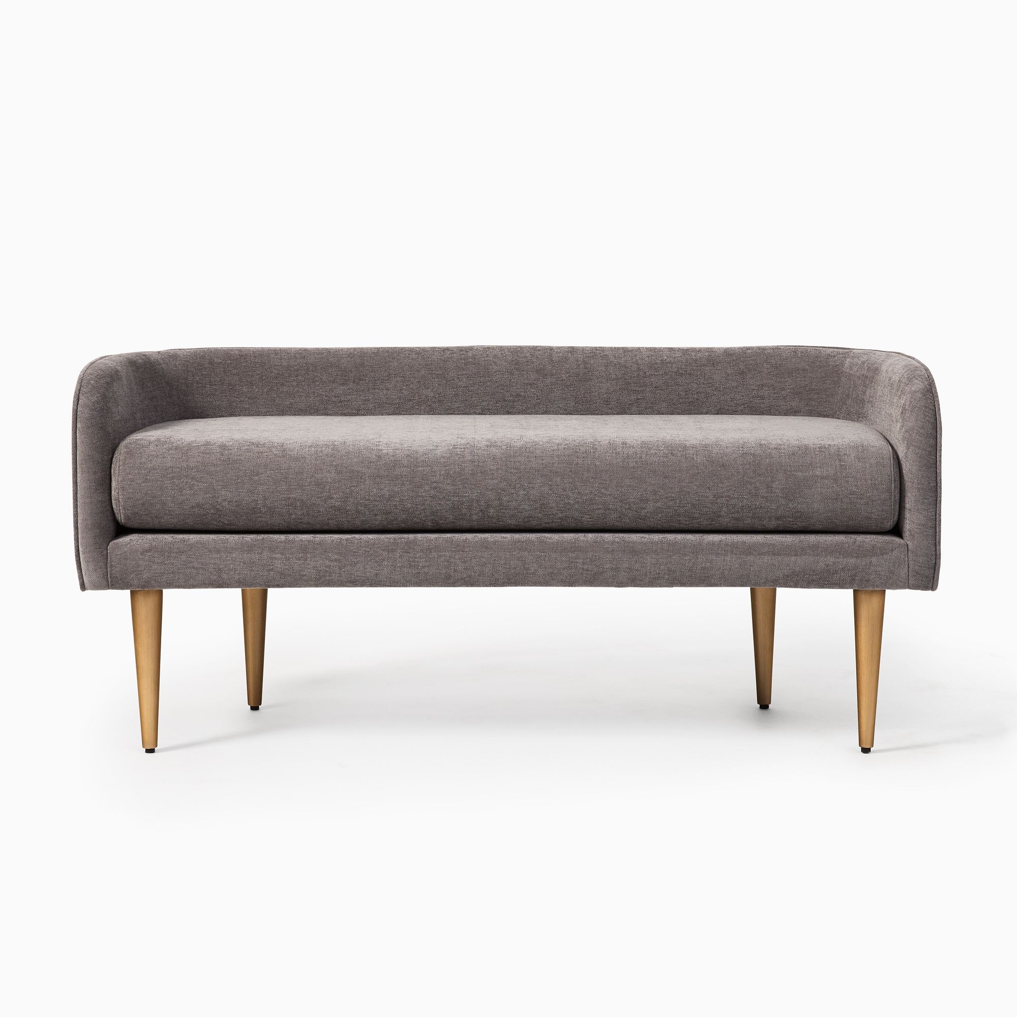 Celine Bench, Distressed Velvet, Pewter - Image 4