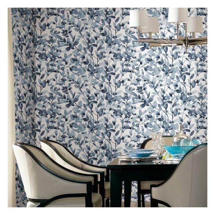Botany Vines Premium Peel and Stick Wallpaper- blue - Image 2