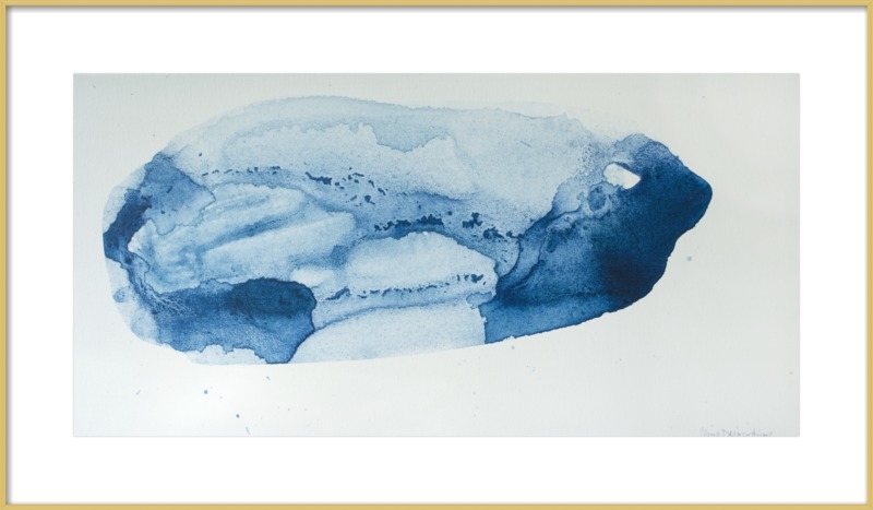 Blue World - 36 x 20 - Contemporary - Frosted Gold Frame - Image 0