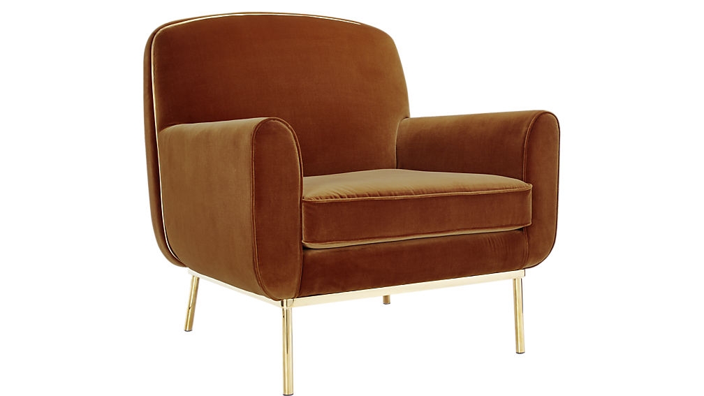 halo copper velvet armchair - Image 0