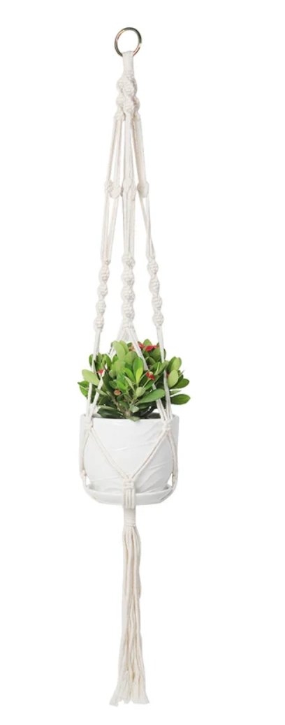 A Vintage Macrame Plant Stand - Image 1