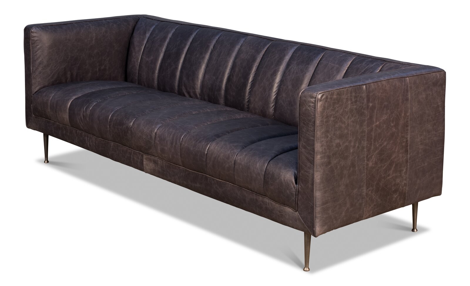 Sarreid Ltd Currency Leather Sofa - Image 1