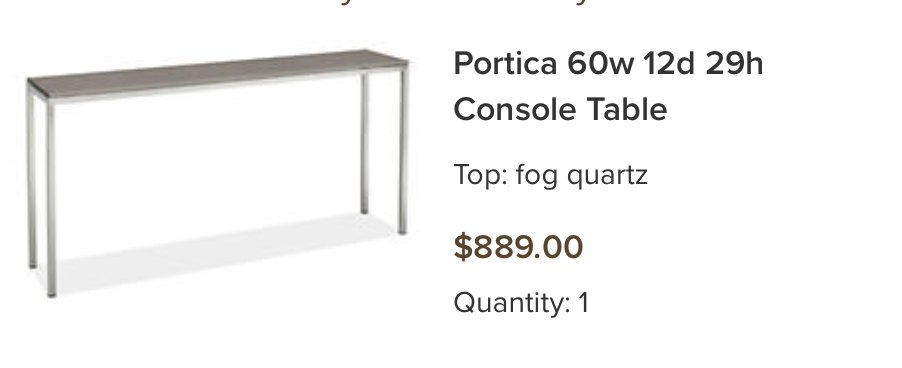 Portica 60w 12d 29h Console Table - Fog quartz composite - Image 1