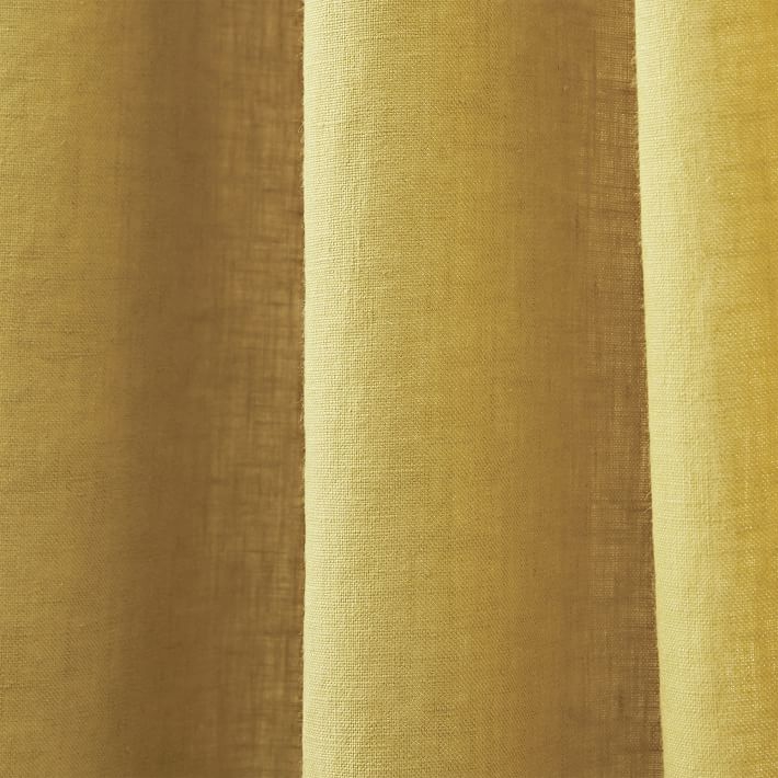 Belgian Linen Curtain, Sand Yellow, 48"x96" - Image 2