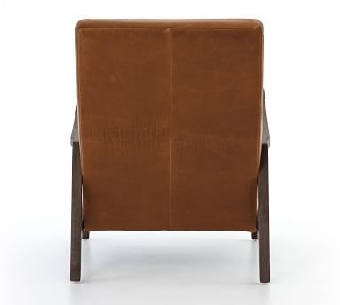 Walker Leather Armchair, Polyester Wrapped Cushions, Burnished Saddle - Image 2