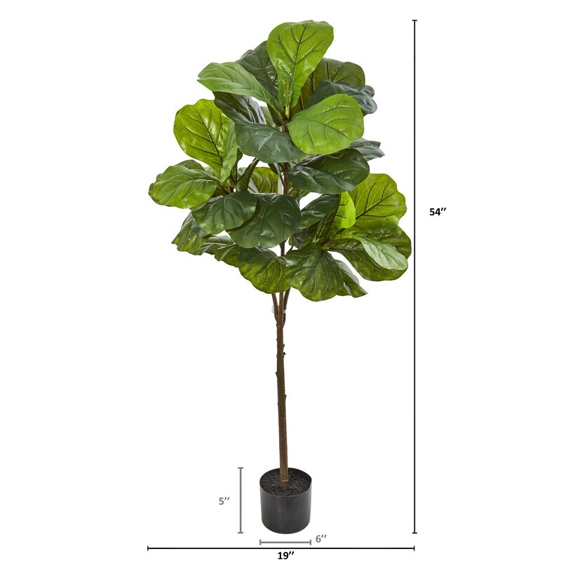49" Artificial Fiddle Leaf Fig Tree in Pot - Image 1