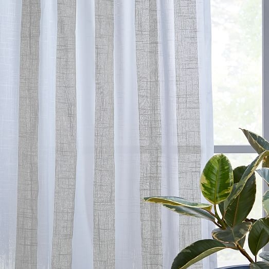 Cabana Stripe Curtains-48"X84" (Set Of 2) - Frost Gray - Image 2