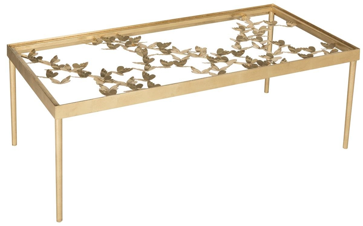 Rosalia Butterfly Coffee Table - Antique Gold - Safavieh - Image 2