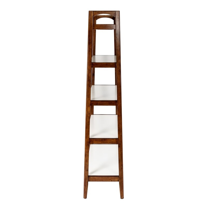 Erin Ladder  Bookcase -Off-White/Pecan - Image 5