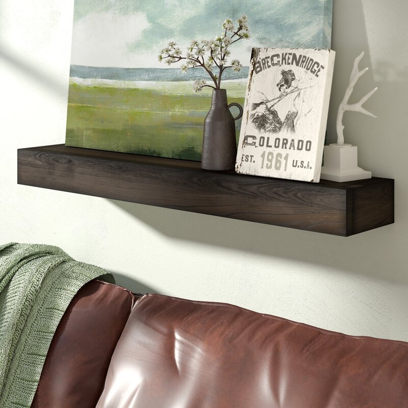 Montserrat Floating Shelf Solid Wood Handmade Rustic Style Wall Shelf - Image 1